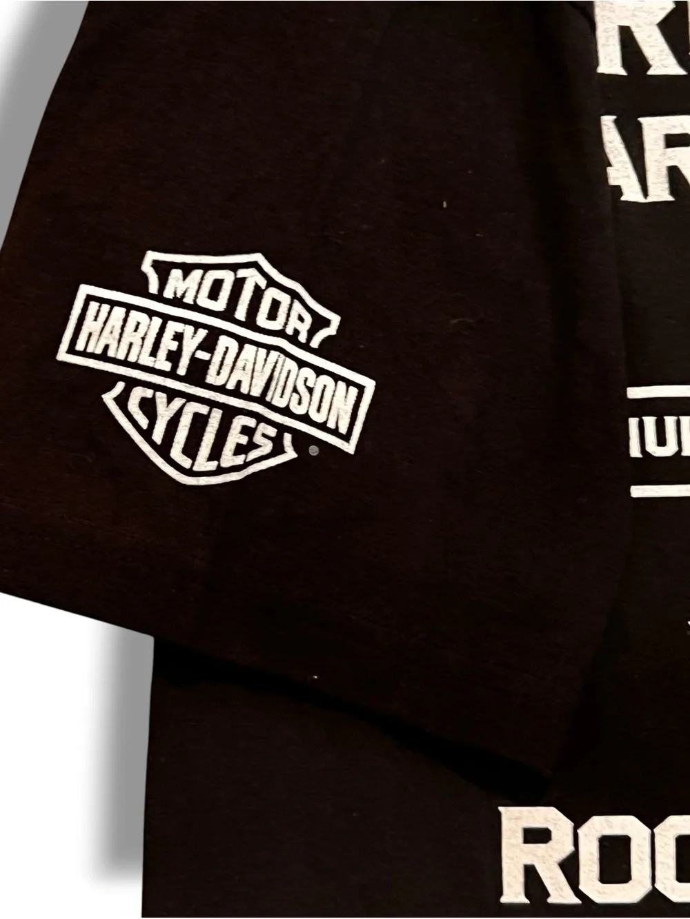 NEW! HARLEY DAVIDSON Double-Sided Print T-Shirt S Black Cotton Richelle Park NJ